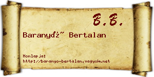 Baranyó Bertalan névjegykártya