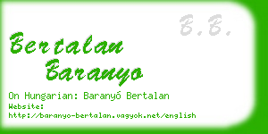 bertalan baranyo business card