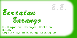 bertalan baranyo business card